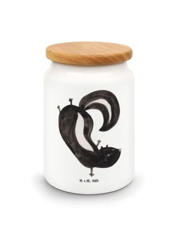Mr. & Mrs. Panda zuckerdose Stinktier Handstand ohne Spruch in Weiß