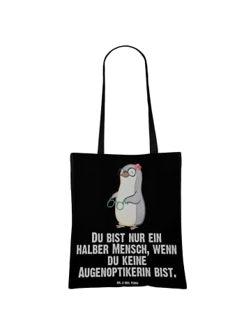 Mr. & Mrs. Panda Tragetasche Augenoptikerin Herz mit Spruch in Schwarz