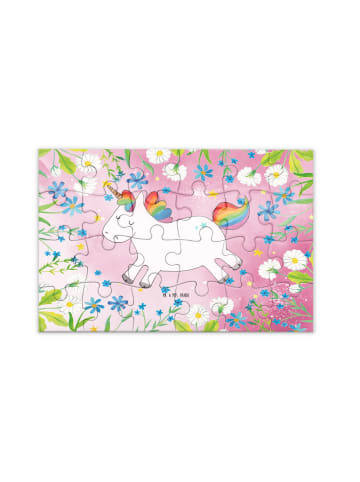 Mr. & Mrs. Panda Puzzle Einhorn Happy ohne Spruch in Rot Pastell