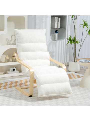 HOMCOM Lounge-Sessel-93-114L x 67B x 105H cm-Weiß