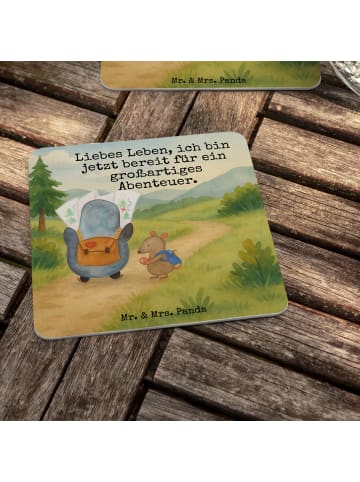 Mr. & Mrs. Panda Tassenuntersetzer Pinguin & Maus Wanderer Desig... in Weiß