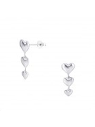 Alexander York Ohrstecker 3 HERZEN in 925 Sterling Silber, 2-tlg. in silver