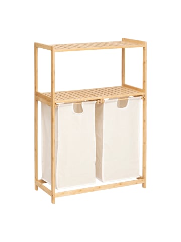 5five Simply Smart Bambusregal mit Wäschekorb TIDY BOX in Beige, (B) 33 x (H) 109 x (L) 72 cm