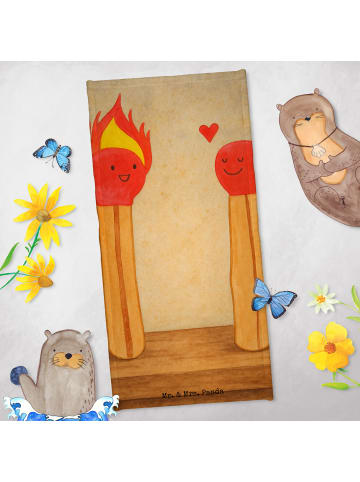 Mr. & Mrs. Panda Strandlaken Streichhölzer Design ohne Spruch in Grau Pastell