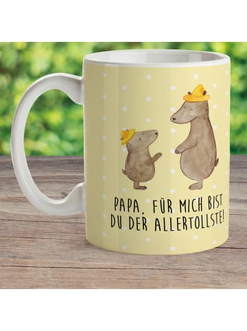 Mr. & Mrs. Panda Kindertasse Bären mit Hut mit Spruch in Gelb Pastell