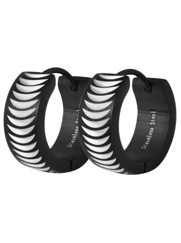 Adeliás Damen Ohrringe – Klappcreole aus Edelstahl in schwarz