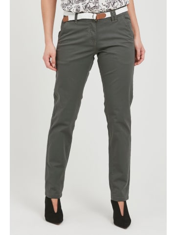 Oxmo Chinohose OXChakira 21300613ME lange Hose mit Gürtel in geflochtener Optik in Grau