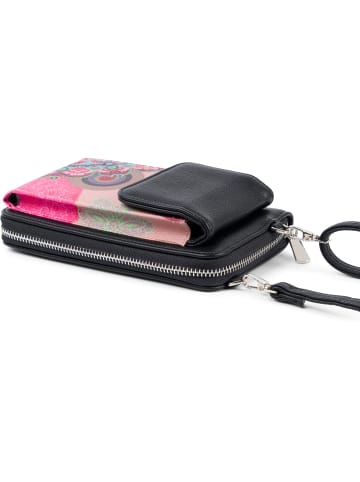 styleBREAKER Mini Umhängetasche in Beige-Braun-Dunkelbraun-Pink