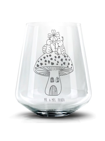 Mr. & Mrs. Panda Blümchentail Glas Marienkäfer Fliegenpilz ohne Spruch in Transparent