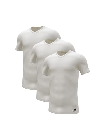 adidas T-Shirt V Neck Shirt (3PK) in White