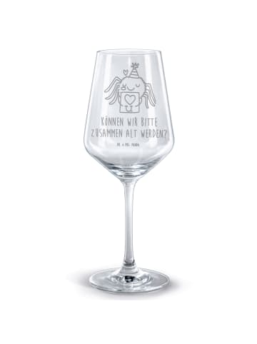 Mr. & Mrs. Panda glas für rotwein Spinne Agathe Brief mit Spruch in Transparent