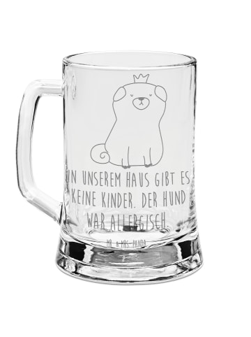 Mr. & Mrs. Panda Gravur Bierkrug Mops Krone mit Spruch in Transparent