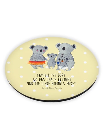 Mr. & Mrs. Panda Rund Magnet Koala Familie mit Spruch in Gelb Pastell