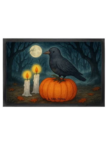 Fußmatte Krähe Halloween Design ohne Spruch in Weiß