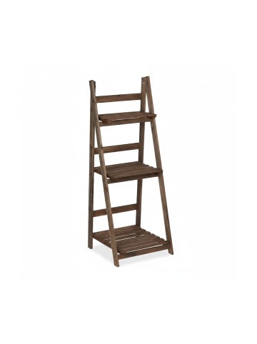 relaxdays Blumentreppe in Dunkelbraun - (B)41 x (H)108 x (T)40 cm