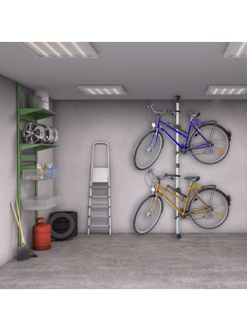 relaxdays Fahrradhalterung Teleskop in Silber - (H)160 - 340 cm