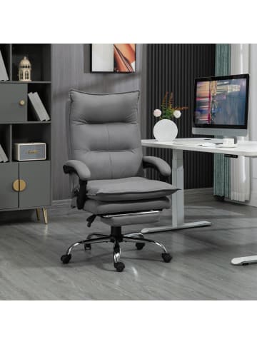 Vinsetto Massage-Bürostuhl-66L x 74B x 114-121,5H cm-Grau