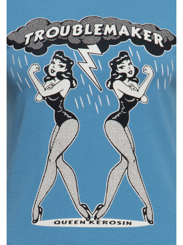 Queen Kerosin Queen Kerosin T-Shirt Troublemaker in blau