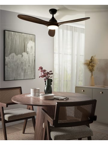 Beliani 2-tlg Deckenventilator mit Licht MOYAR in Braun/Schwarz