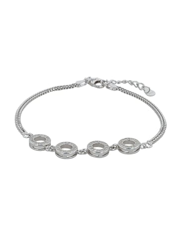 Adeliás Damen Armband aus 925 Silber mit Zirkonia 17+3 cm in silber