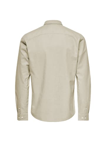 Only&Sons Hemd Slim Fit Langarm Oxford Hemd in Beige