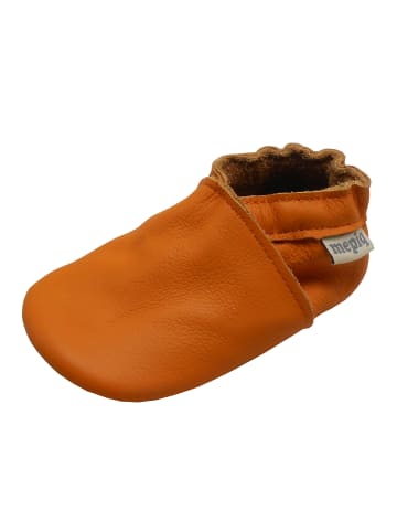 Mepiq Baby Leder-Krabbelschuhe in Orange