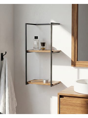 Beliani Badezimmerregal LOLOG in Schwarz/Braun - (W) 30 x (H) 60 x (L) 20 cm