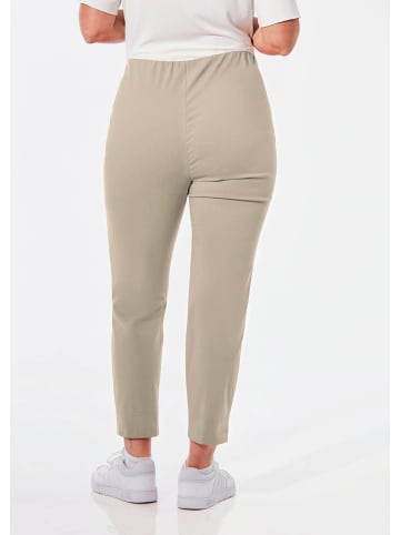 GOLDNER Stretchhose mit Seitenschlitzen in sand