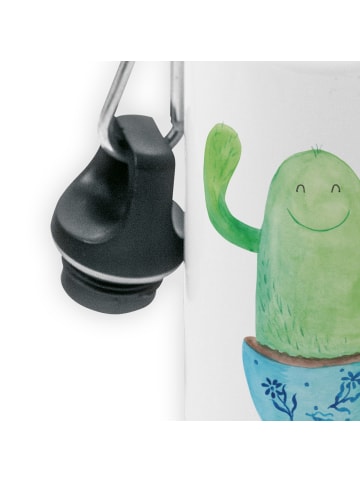 Mr. & Mrs. Panda Trinkflasche Kaktus Happy ohne Spruch in Weiß