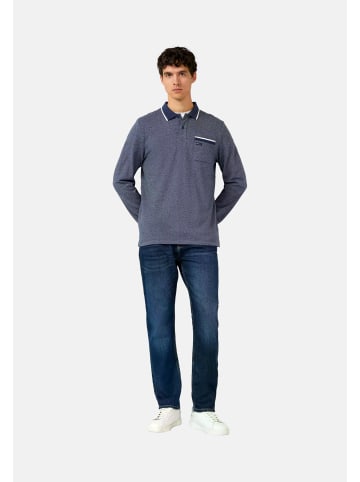s.Oliver CASUAL Poloshirt in blau-meliert