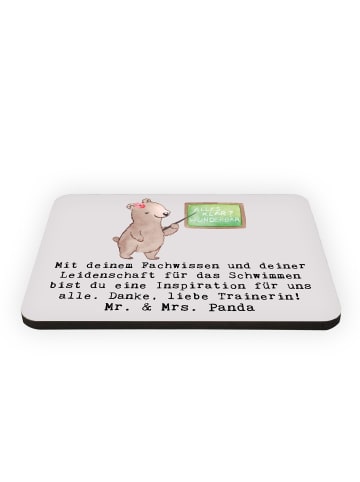 Mr. & Mrs. Panda Magnet Schwimmen Trainerin Inspiration mit Spruch in Grau Pastell
