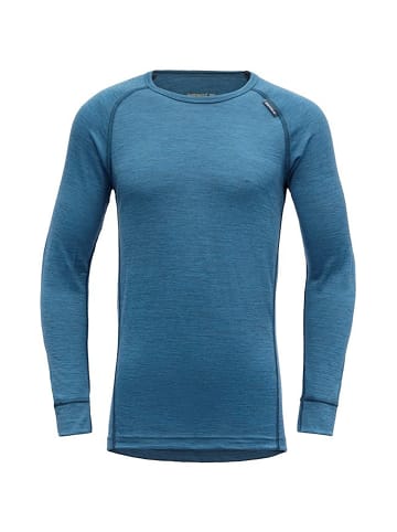 DEVOLD Langarmshirt BREEZE MERINO SHIRT JUNIOR in Blau