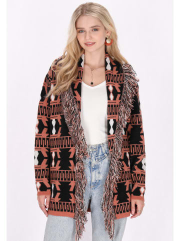 IZIA Damen Cardigan in Braun Mehrfarbig