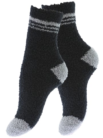 Yenita® Kuschelsocken 4 Paar in schwarz-schwarz