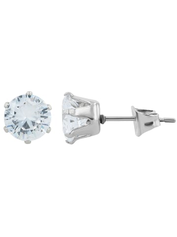 Adeliás Damen Ohrringe – Ohrstecker aus Edelstahl mit Zirkonia in silber