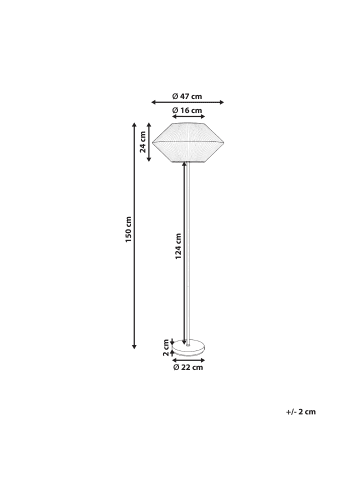 Beliani Stehleuchten MAKETSI in Weiß/Schwarz - (W) 47 x (H) 150 x (L) 47 cm