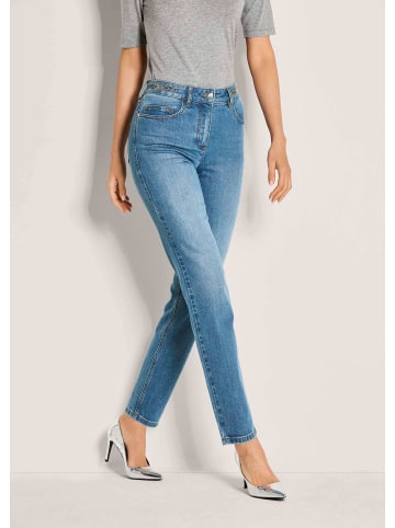 MADELEINE Lange Slim Fit Stretch-Jeans in bleached / denim