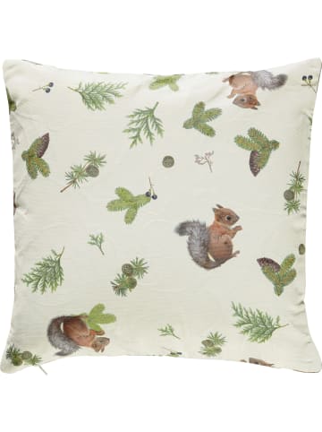 Erwin Müller Baumwollmischung Kissenhülle in natur-grün