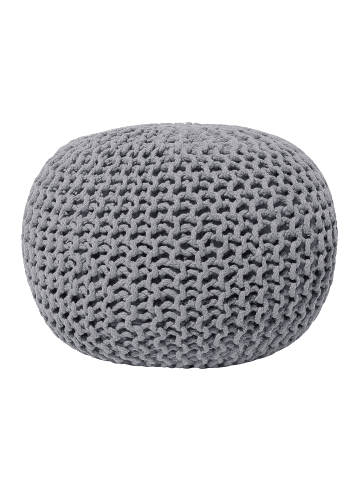 Beliani Pouf CONRAD in Grau - (W) 50 x (H) 35 x (L) 50 cm