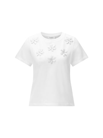 Rich & Royal T-Shirt mit Blumenapplikation in White