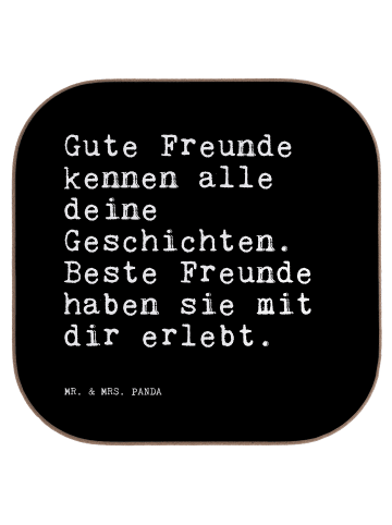 Mr. & Mrs. Panda Untersetzer Glas Gute Freunde kennen alle... mi... in Schwarz