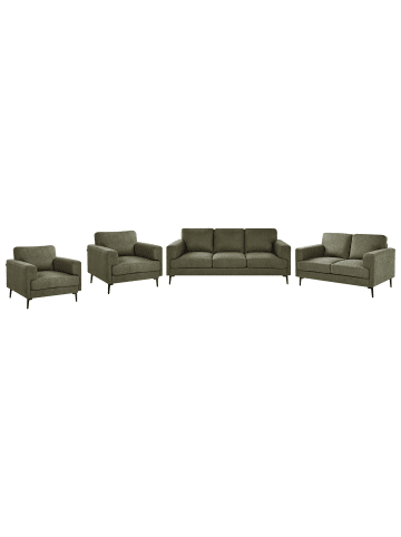 Beliani 4-tlg Sitzgruppe LOUSTO in Grün/Schwarz