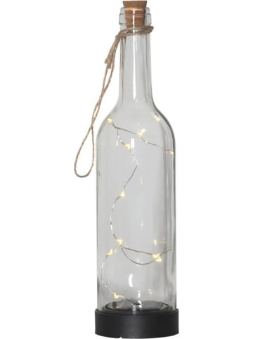 STAR Trading LED Solar Deko Flasche Glasflasche Flaschenpost H: 31cm in transparent