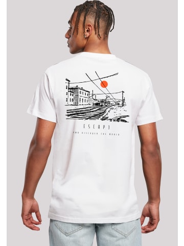 F4NT4STIC T-Shirt Escape Discover the World Town Train Station in weiß