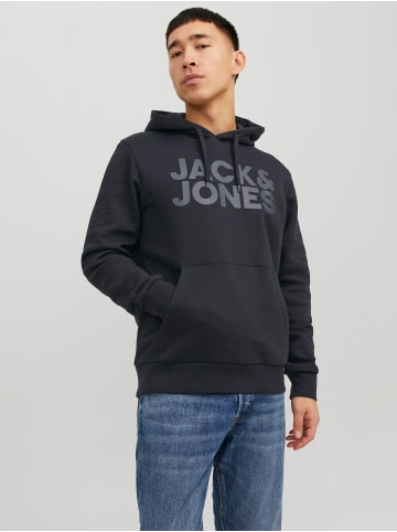Jack & Jones Sweat Hoodie Frontprint Kapuze Streetwear in Schwarz-4