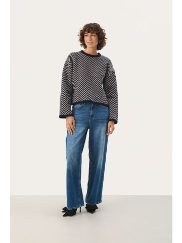 PART TWO Strickpullover LeslyPW in Navy Jacquard