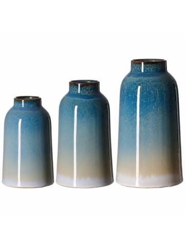 3er Set Vasen Leria in Blau
