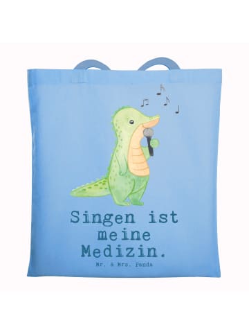 Mr. & Mrs. Panda Stoffbeutel Krokodil Singen mit Spruch in Sky Blue