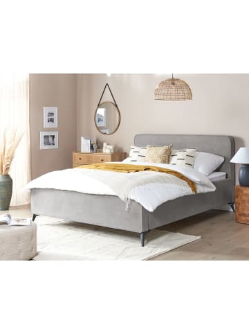 Beliani 2-tlg Doppelbett VALOGNES in Grau/Schwarz