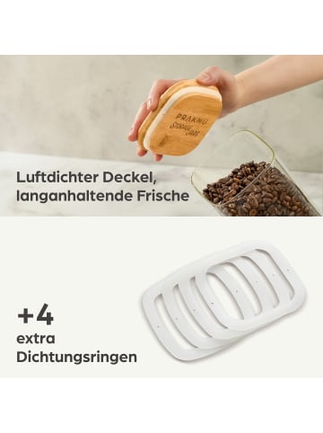 Praknu Vorratsgläser Eckig mit Deckel
